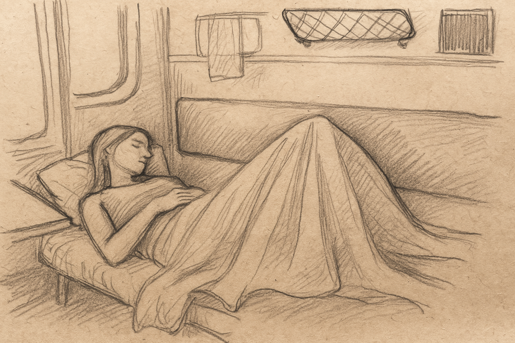 sleeping on train